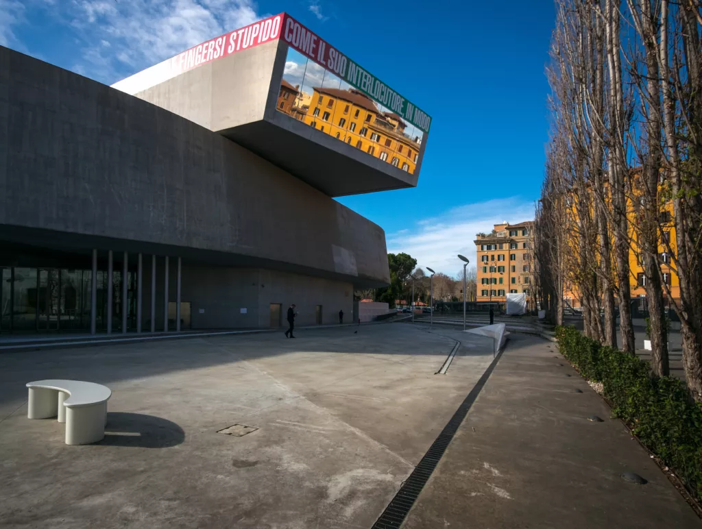 The modern architecture of Rome. Museum of Contemporary Art MAXXI. Italy.