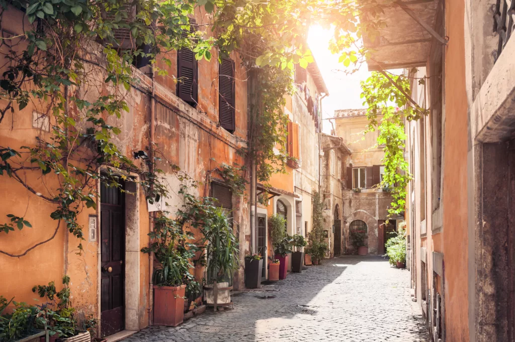 Trastevere, A picturesque street in Rome, Italy