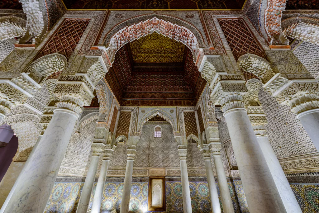 The Saadian tombs are sepulchres in Marrakech, Morocco, which date to time of the Saadian dynasty sultan Ahmad al-Mansur.